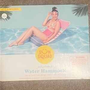Sun Squad Inflatable Water Hammock - Pink, Blue, White